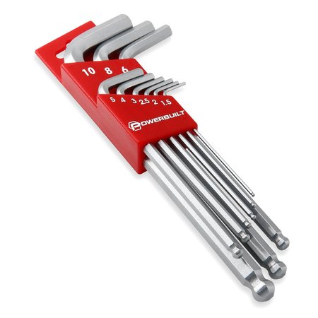 POWERBUILT 9Pc Metric Longarm Ballend Hex Key Set 640082